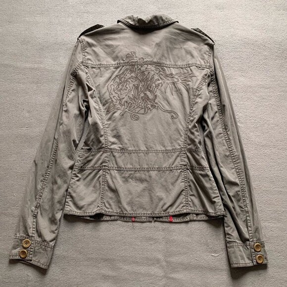 Jackets & Blazers - Women's Khaki Military-Style Button Jacket